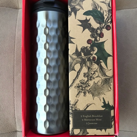 Other - ♻️Reposted New grey metallic tumbler or travel cup with a box of teas